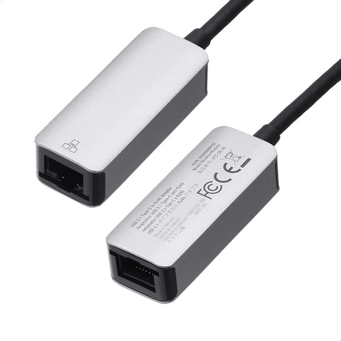 Amazon Basics Aluminum USB 3.1 Type-C to RJ45 Gigabit Ethernet Adapter, Grey, 2.07 x 0.81 x 0.6 inches