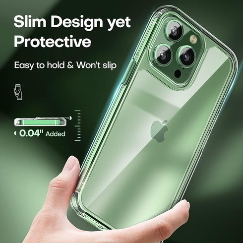 TAURI 3 in 1 iPhone 13 Pro Max Case Clear, Not-Yellowing, Military-Grade Drop Protection, Slim Shockproof Phone Lanyard
