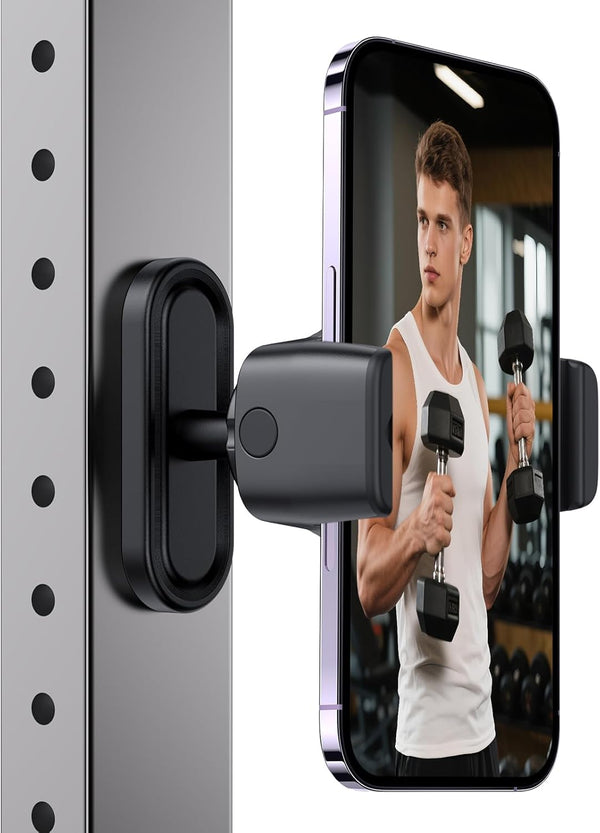 linwetra Magnetic Phone Holder for Gym - 360 Adjustable Magnet Phone Mount for