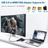 TIMEJONS 3.0 4K@30hz, 2 1080P USB A to HDMI Adapter for Windows HDMI & VGA Splitter Hub for Monitors Large Screen