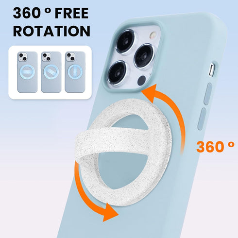 STEZHOU 12 Magnetic Silicone Ring Grip Phone Holder, Loop Grip, Compatible with Magsafe for iPhone Series (White