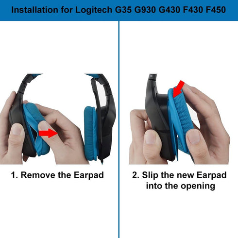 Ear Pads Replacement for Logitech G35 G935 G933S G933 G930 G635 G633S G633 G533 G433 G432 G431 G430 G332 G233 G231 G230