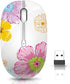 Wireless Mouse with Nano Receiver for PC, Laptop, Notebook, Less Noise, Portable Mobile Optical Mice (Flower)