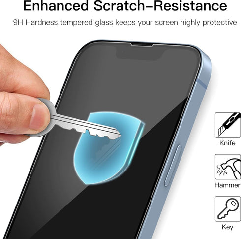 JETech 3-Pack Full Coverage Tempered Glass Screen Protector for iPhone 14 6.1-Inch, Black Edge, HD Clear, Case-Friendly.