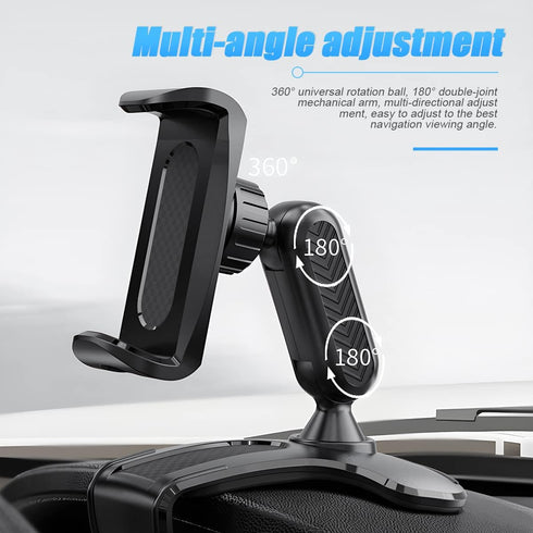AUKEPO Car Phone Holder Mount, Clip On Dashboard Rearview Mirror, 360 Degree Rotation Cell Phone Stand