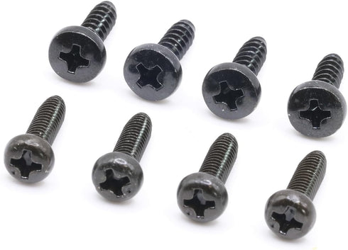 Replacement Screws Pack of 8 - 2 Sets of Metric Screws (Model RS-198452) Pan Head - Philips Drive - Black Plated