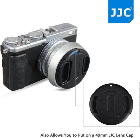 JJC Metal Lens Hood Shade Protector with 49mm Filter Adapter Ring for Fujifilm X100VI X100V X100F X100T