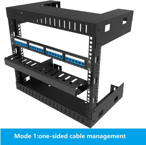 JINGCHENGMEI 2 Pack 1U 12 19-inch of All Metal Cable Management Horizontal Rack Mount Cable Manager with Big Finger