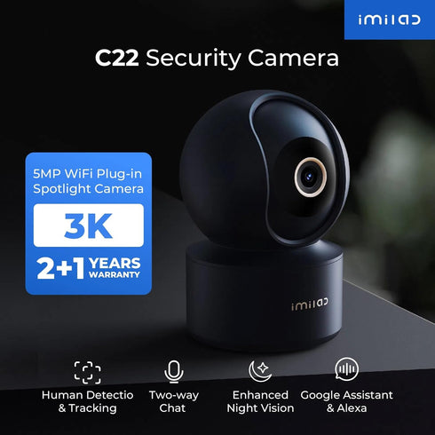 IMILAB C22 3K 360 2.4Ghz 6 2-Way Security Indoor Camera - View Home Camera with Color Night Vision for Baby/Pet