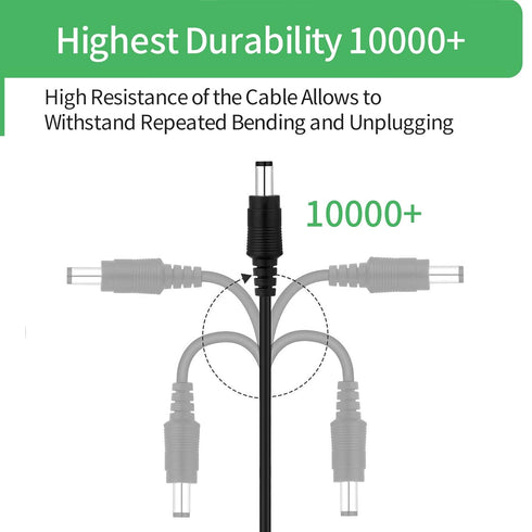 Security-01 5M 16FT 5.5mm 2.1mm,for (Pack 2) DC Power Extension Cable x CCTV Camera IP WiFi Camera,DVR,LED Strip,DC