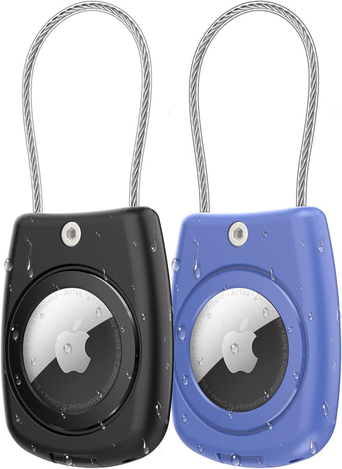 HATALKIN 2 Pack Compatible with Apple AirTag Holder, IPX8 Waterproof Secure Holder with Keychain for Keys, Luggage,