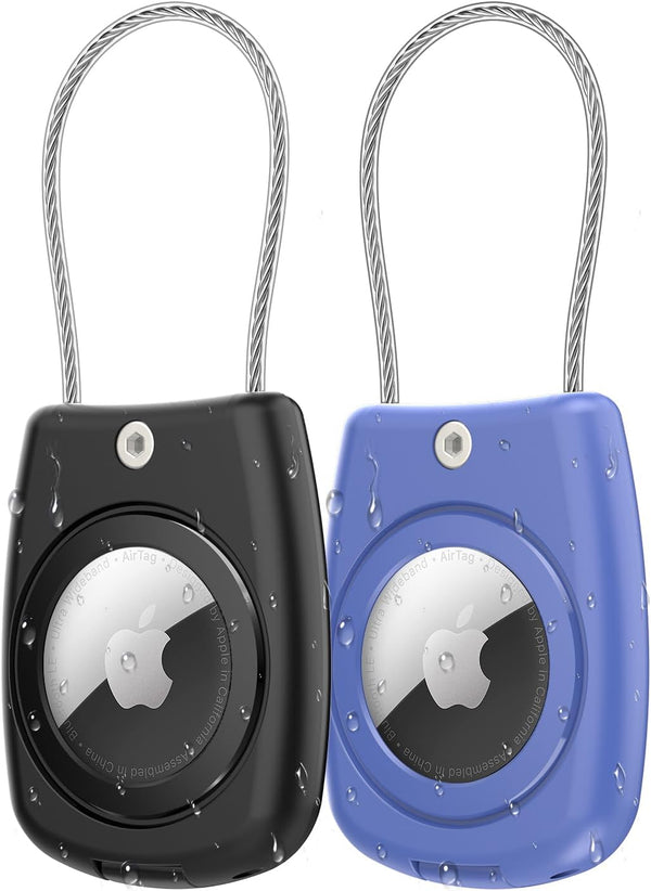HATALKIN 2 Pack Compatible with Apple AirTag Holder, IPX8 Waterproof Secure Holder with Keychain for Keys, Luggage,