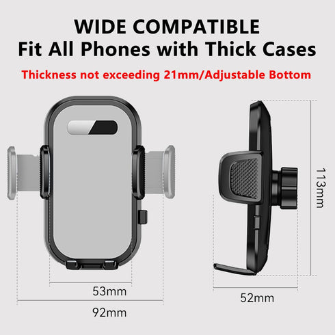 Car Phone Holder for Windshield Dashboard Air Vent, Universal Hands-Free Cell Phone Holder for iPhone Samsung (Black)