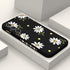 Galaxy S23 FE Case, Chrysanthemum Creative Side Print Design Soft Silicone Rugged Protective Bumper Case (Daisy Black)