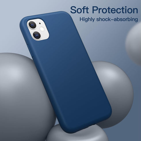 JETech Silicone Case for iPhone 11 (2019) 6.1-Inch, Shockproof Cover with Microfiber Lining in Blue Cobalt
