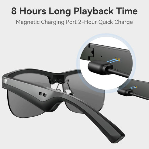 GAXABI (M9 Smart Glasses, Polarized Bluetooth Sunglasses, Built-in Mic & Speakers, Voice Assistant, UV Protection