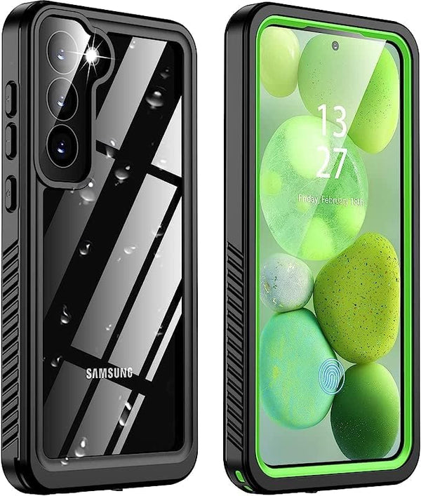 Waterproof Heavy Duty Phone Case for Samsung Galaxy S23, with Screen Protector for Men Women (Green)