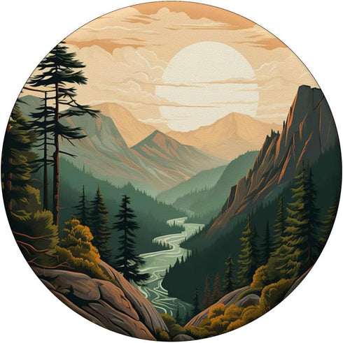 PopSockets Adhesive PopGrip, Mountains Wilderness Forest Hiking Pine Tree Nature.