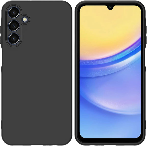 TENOC Phone Case for Samsung Galaxy A15 5G, Black Anti-Fingerprint Protective Bumper Matte Cover