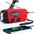 FM/AM/NOAA Weather Radio Mini Emergency Survival Hand Crank Solar Portable with 3 LED Flashlight