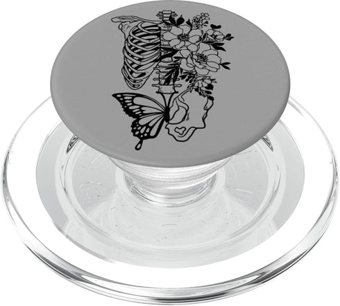 PopSockets MagSafe PopGrip for iPhone - Skeleton Fairycore Flowers Aesthetic Gothic Grunge Halloween