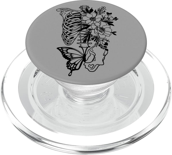 PopSockets MagSafe PopGrip for iPhone - Skeleton Fairycore Flowers Aesthetic Gothic Grunge Halloween