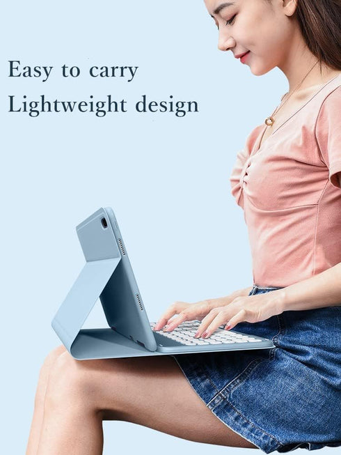iPad 9th 8th 7th Generation 10.2 inch/Air 3 Pro 10.5 inch Keyboard Case with Cute Candy Color Mouse and Detachable
