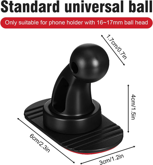 Molain 2 Pack 17mm Adhesive Ball Mount Replacement with Sticky Adhesive Pads, Sticky Ball Mount Universal Phone Holder
