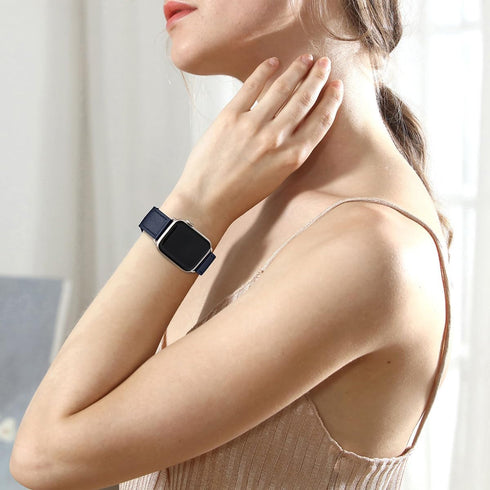POWER PRIMACY Leather Bands for Apple Watch 38mm 40mm 41mm, Genuine Leather Strap for Women Men iWatch SE Series 9 8 7