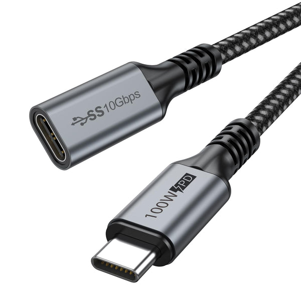 USB C Extension Cable 6 Feet, USB Type C Extender Cord USB 3.1(10Gbps) Male to Female Charging & Sync for MacBook