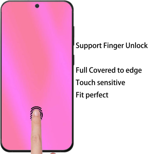 2 Pack Anti-Blue Mirror Privacy Tempered Glass for Samsung Galaxy S23 Plus/S22 Plus, 6.6" Anti-Spy Screen Protector.