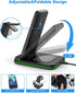 Foldable Wireless Charger 3 in 1 Charging Station for Multiple Devices, Compatible with iPhone 16 15 14 13 12 11
