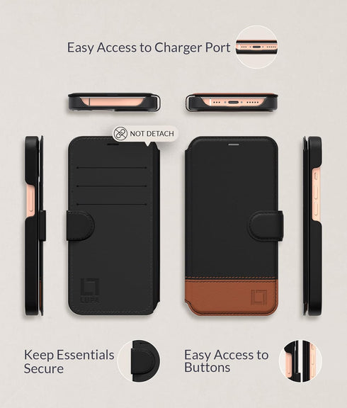 LUPA Legacy Compatible for iPhone 11 Wallet Case - Slim Durable Faux Leather Case with Card Holder