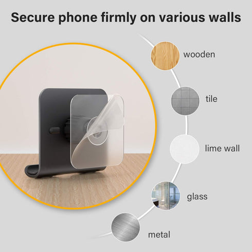 Tryone 2Pcs Wall Mount Cell Phone Holder - Mirror Adjustable Cellphone Stand with Adhesive Sticky Pads for Bathroom