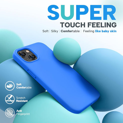 Miracase Designed Case for iPhone 13, Shockproof Liquid Silicone Rubber with Tempered Glass Screen Protector - 6.1 inch