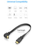 URWOOW 90 (1 Flat Slim High Speed HDMI Male to Male Extension Cable Degree Down Angle Feet) Adapter Converter Cable