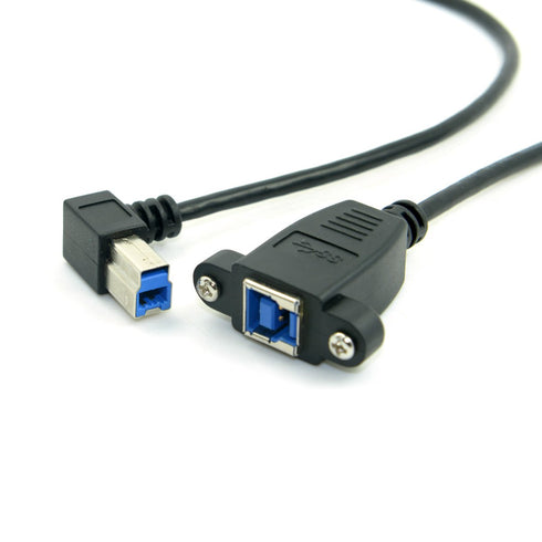 chenyang Printer Cable, USB 3.0 Type B Male to Female 90 Degree Angled Extension Cable, 50cm