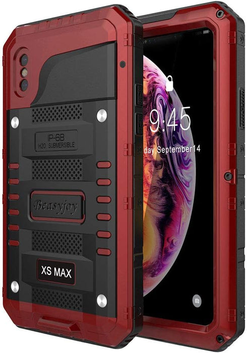 Beasyjoy iPhone Xs Max Case, Heavy Duty Waterproof Shockproof Tough Rugged Military Grade Defender with Built-in Screen