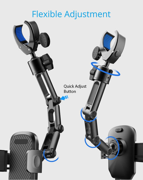 Phone Holder Car, Rear View Mirror Phone Holder - Aluminum Alloy Mount, Multi-Angle Adjustment Compatible with 4-7 Inch
