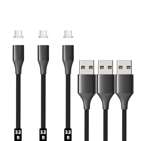 N. NETDOT Magnetic Charging Cable, Gen10 Nylon Braided Phone Charger Compatible with USB-C Devices (3.3ft)