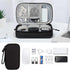 Electronic Organizer Bag, Waterproof Portable Travel Cable Storage Bag, Multifunctional Cord Storage Case for USB Drive, Dard Drive, Power Bank, Charger, Mouse, USB Cable, Headphones - Black
