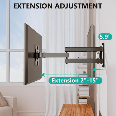 WALI 15 inch 13 32 inch 100x100mm (1330LM), TV Wall Mount Articulating LCD Monitor Full Motion Extension Arm Tilt