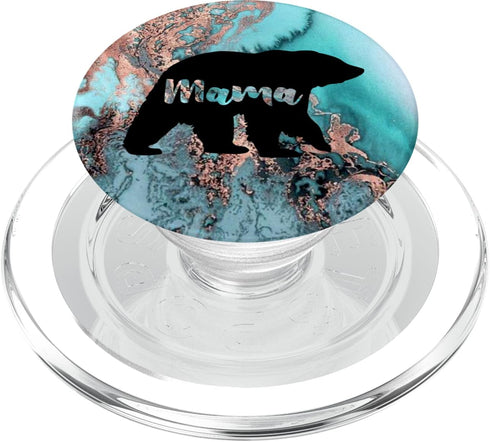 Teal Rose PopSockets PopGrip for MagSafe - Mama Bear Watercolor