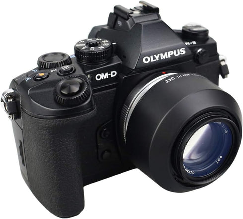 JJC Reversible Bayonet Lens Hood Shade for Olympus M.Zuiko Digital 45mm F1.8 Lens - Replaces Olympus Lens Hood LH-40B