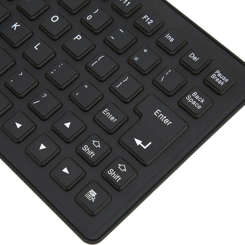VBESTLIFE Foldable Silicone Keyboard, USB Wired 85 Keys Waterproof Rollup Keyboard for Laptop (Black)