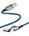 Hftywy Printer Cable 6.6 FT, 2-in-1 Type C and USB A to B