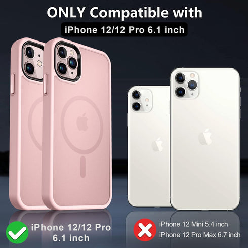 MOCCA Magnetic iPhone 12/12 Pro Case, Compatible with MagSafe, Slim Shockproof Translucent Protective Case