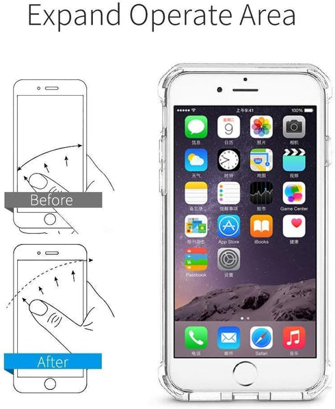 Cell Phone Ring Holder Stand Transparent Finger Grip Loop 360 Degree Rotation (2 Silver 2 Black)