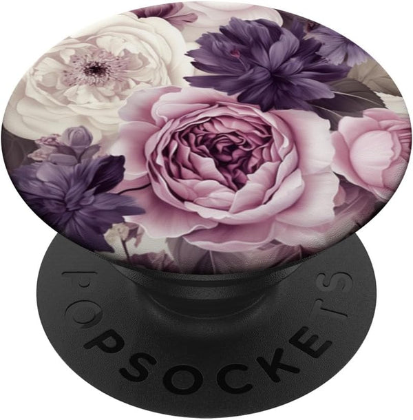 Elegant Blush Pink & Purple Vintage Floral Rose & Peony PopSockets Standard PopGrip for Phones and Tablets