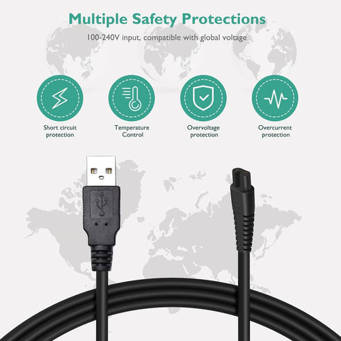 for Nicwell Water Flosser Charger, Lnauy Power Cord Compatible with Nicwell F5025 COSLUS F5020E Oralfree Cordless Portable Water Dental Flosser Replacement Power Supply Adapter Cable